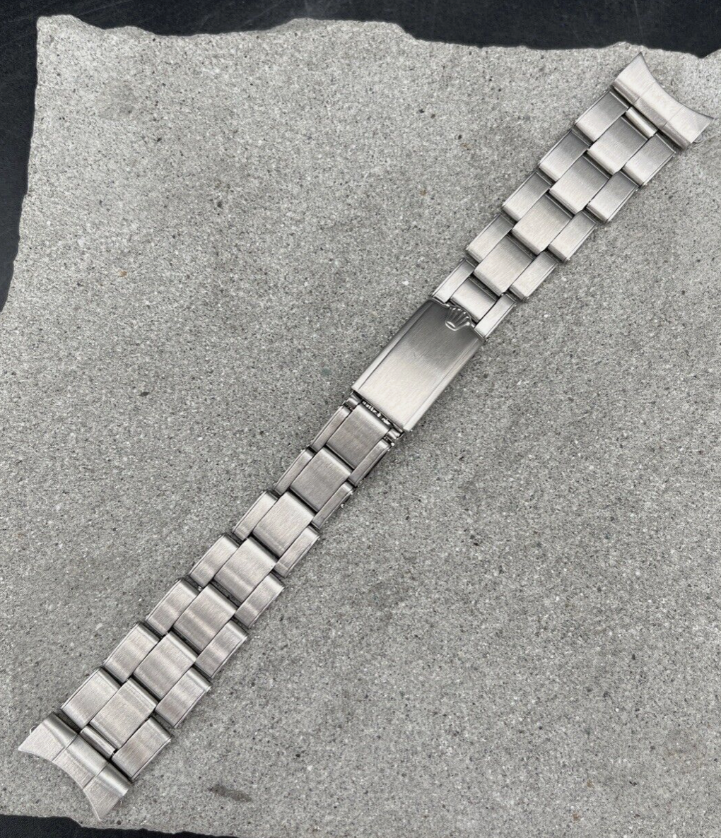 #1327 ORIGINAL 1965 ROLEX 7205 / 57 OYSTER 19mm EDELSTAHL RIVETED BAND ARMBAND