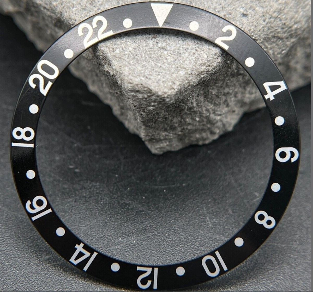 2x ROLEX GMT MASTER 16710 16700 16760 BLACK SERIF INSERT