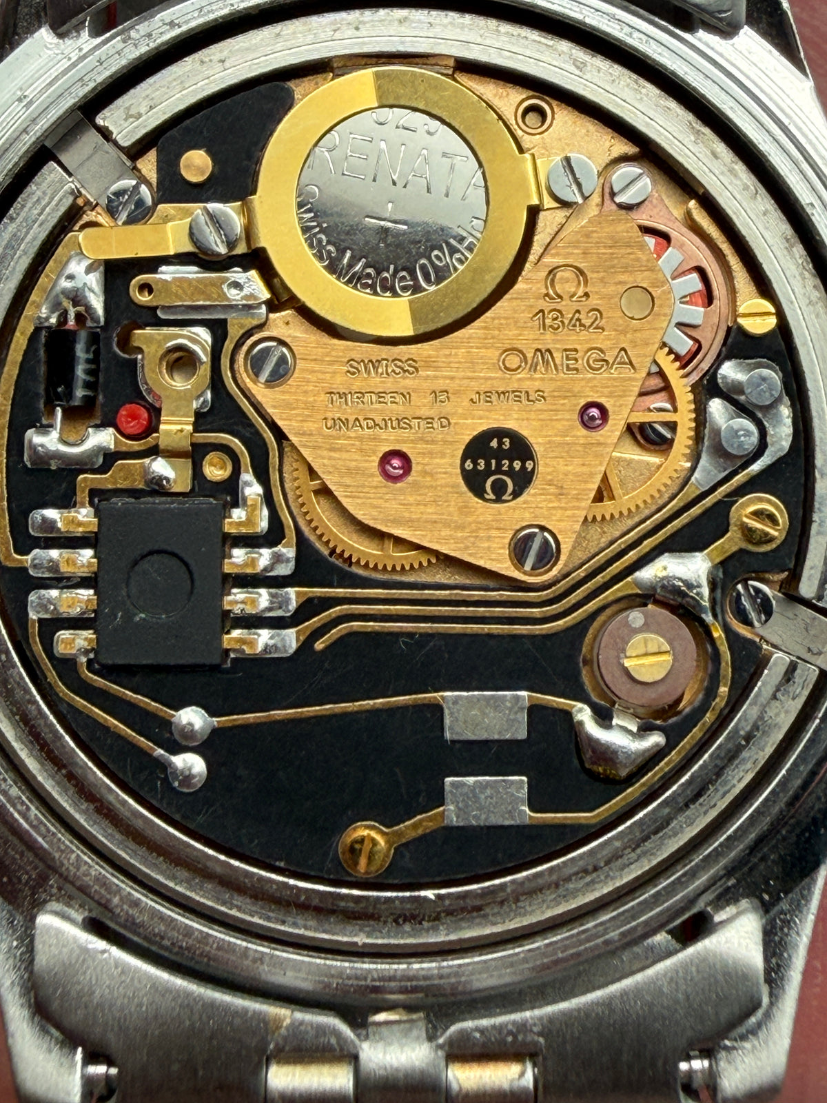 ORIGINAL 1978 OMEGA SEAMASTER QUARTZ 1960190 CAL. 1342 DATUM SUNDUST DIAL UHR