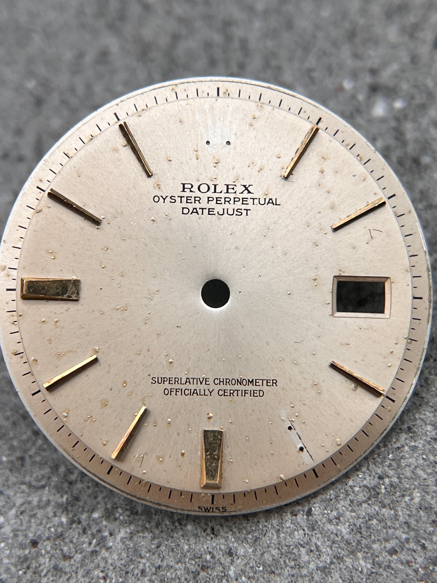 ROLEX ZIFFERBLATT PILL INDEX INDEX DIAL DATEJUST 1601 CAL 1570 PIE PAN SILVER