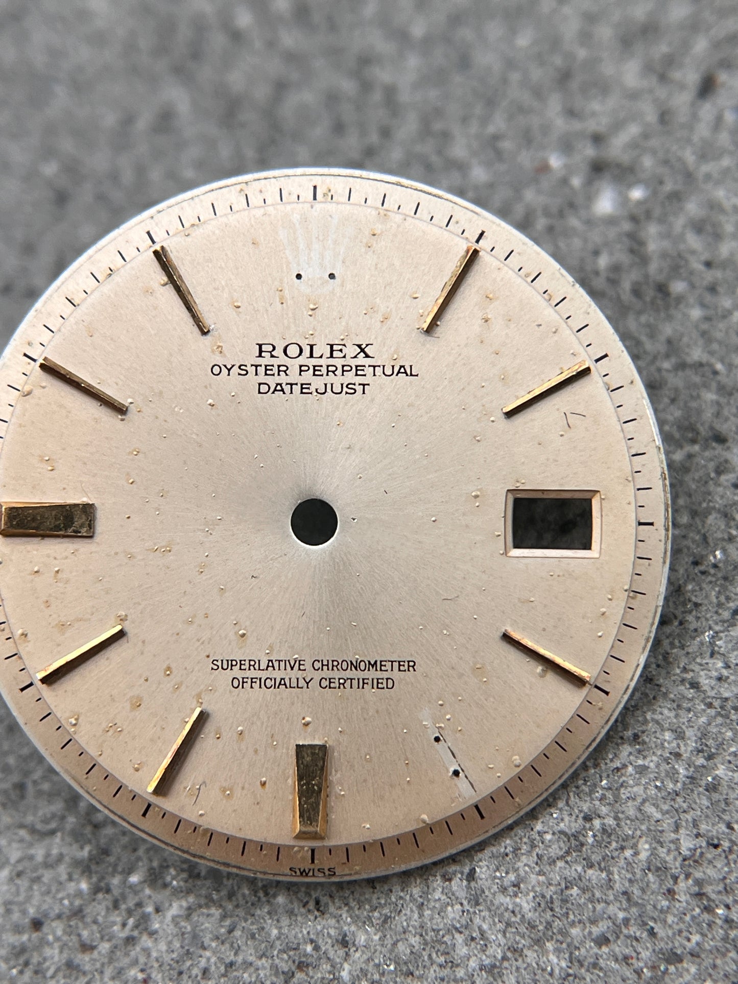 ROLEX ZIFFERBLATT PILL INDEX INDEX DIAL DATEJUST 1601 CAL 1570 PIE PAN SILVER