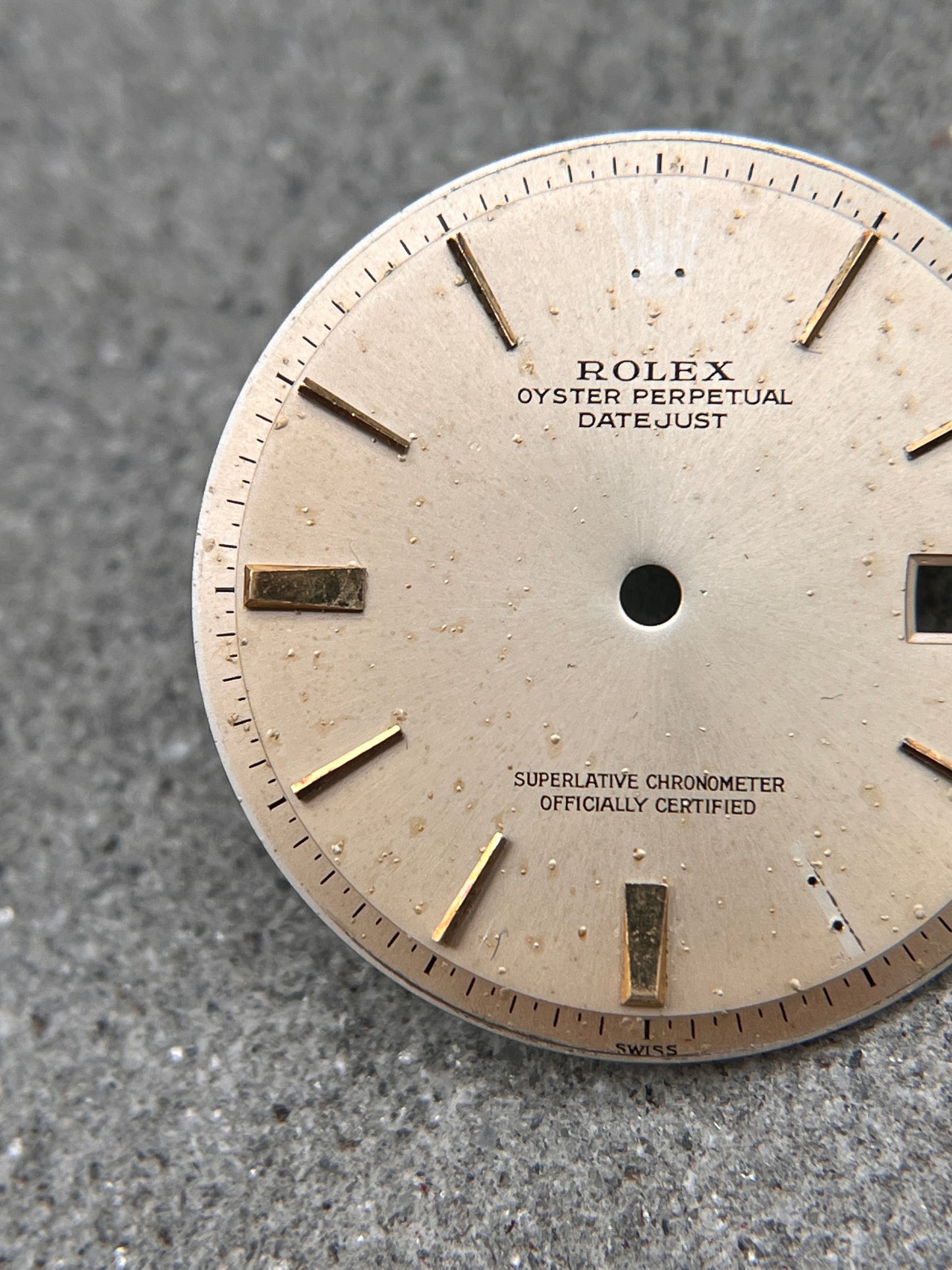 ROLEX ZIFFERBLATT PILL INDEX INDEX DIAL DATEJUST 1601 CAL 1570 PIE PAN SILVER