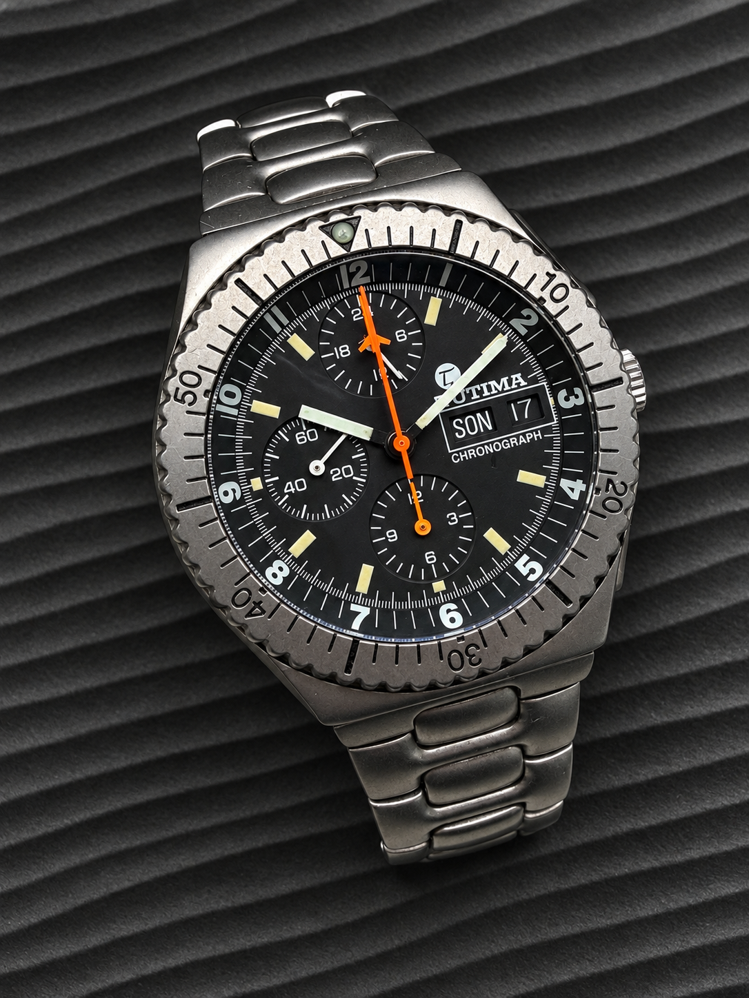 ORIGINAL TUTIMA 750 MILITARY CHRONOGRAPH AUTOMATIK DAY DATE LEMANIA 5100 TITAN