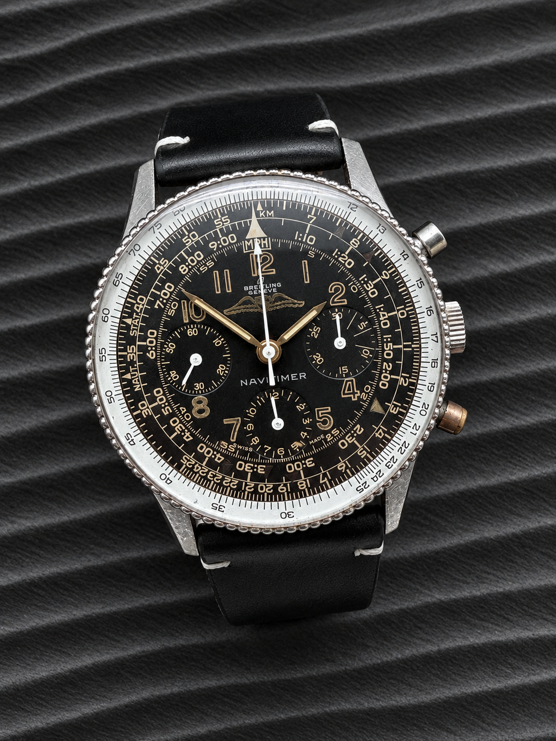 ORIGINAL 1960 BREITLING NAVITIMER 806 VENUS 178 MANUAL AOPA APPLIED LOGO GRAIN