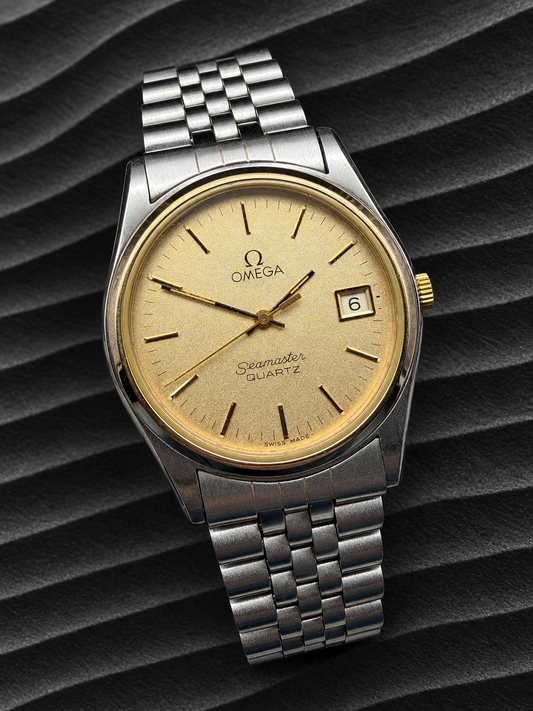 ORIGINAL 1978 OMEGA SEAMASTER QUARTZ 1960190 CAL. 1342 DATUM SUNDUST DIAL UHR