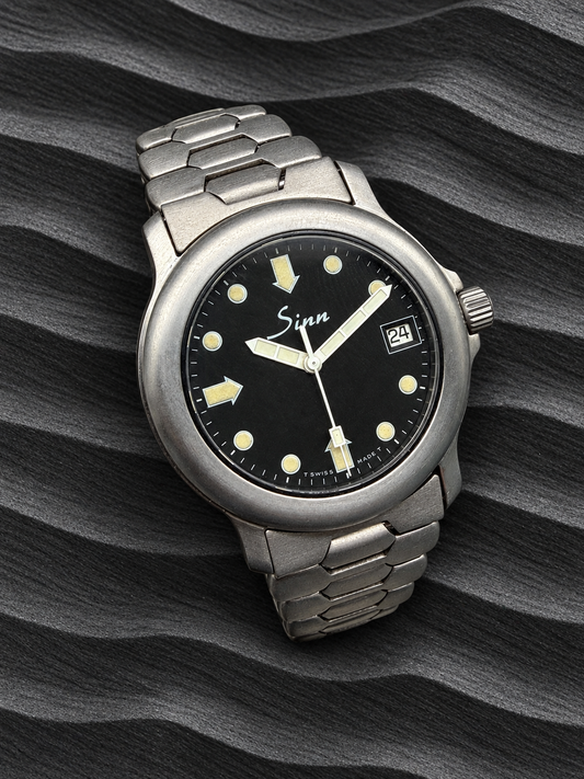 ORIGINAL SINN 8826 Ti TITAN 36mm AUTOMATIK ARMBANDUHR WABENBAND WABE EARLY MODEL TITANIUM
