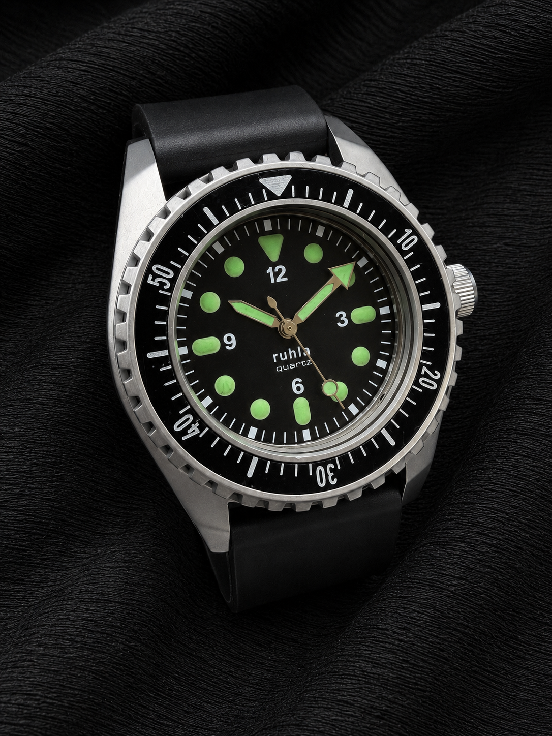 ORIGINAL RUHLA QUARTZ TAUCHERUHR NVA KSK -18 KAMPFTAUCHER MARINETAUCHER 44mm UHR