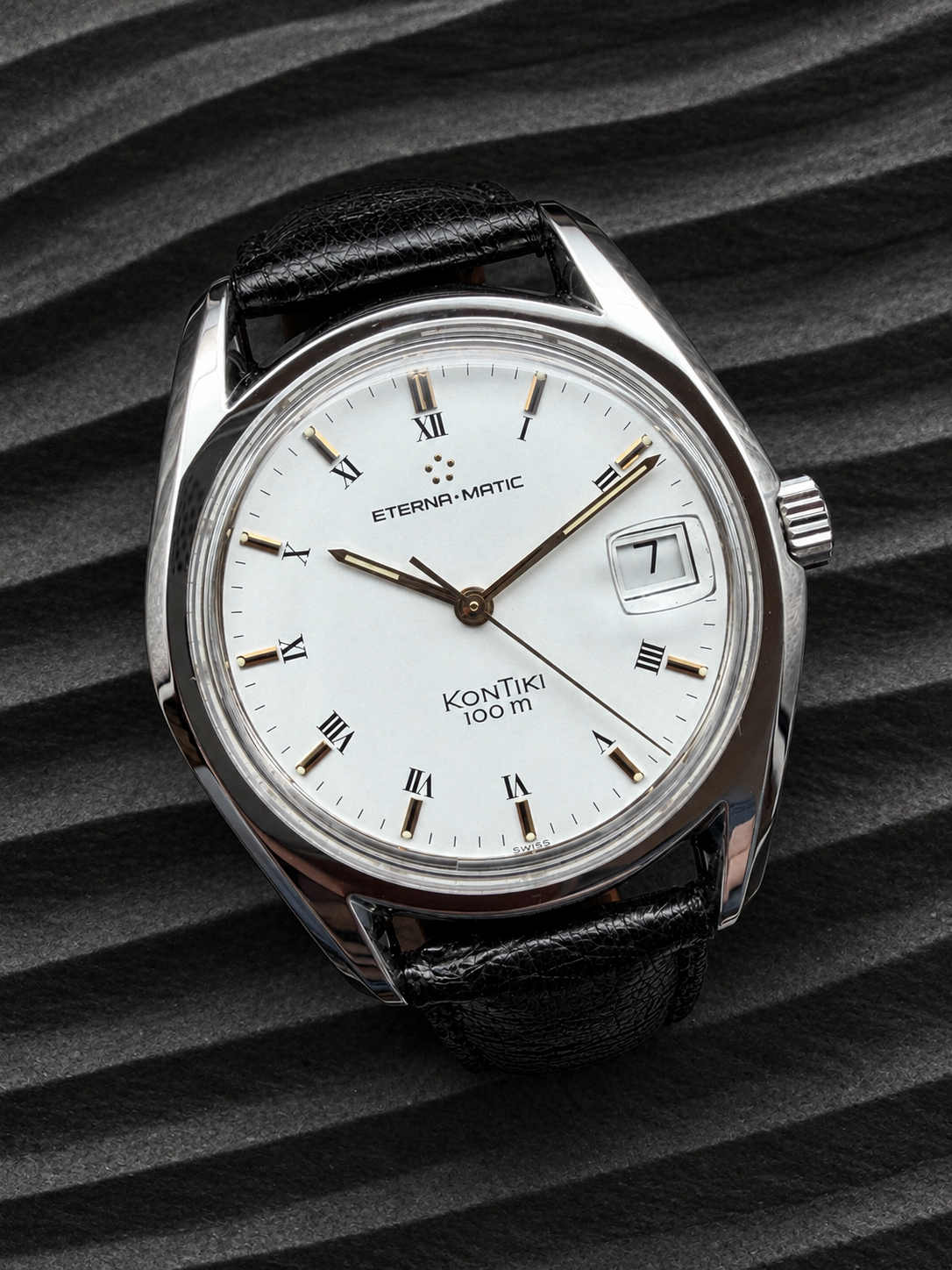 ORIGINAL ETERNA - MATIC KONTIKI 100 DATUM HERRENUHR 37mm EDELSTAHL 633.1569.41
