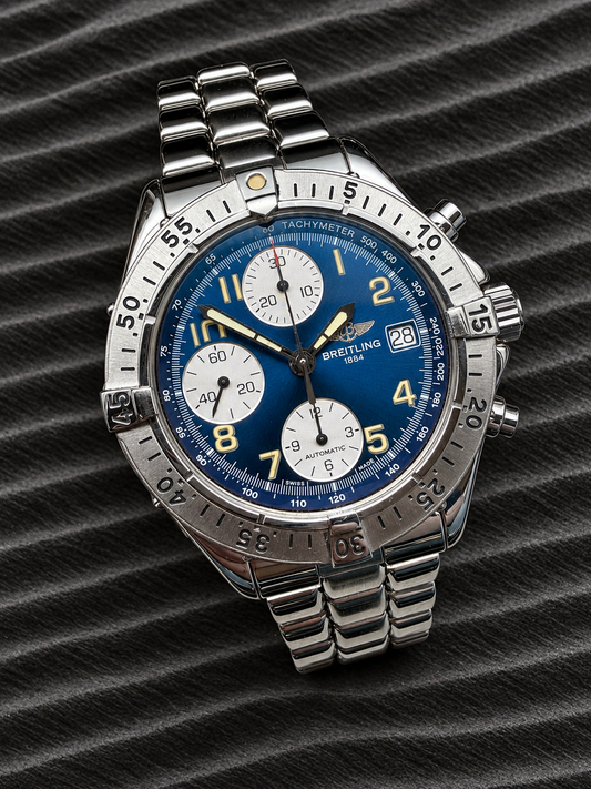 ORIGINAL BREITLING COLT AUTOMATIK CHRONOGRAPH A13035 STAHLBAND BLUE DIAL