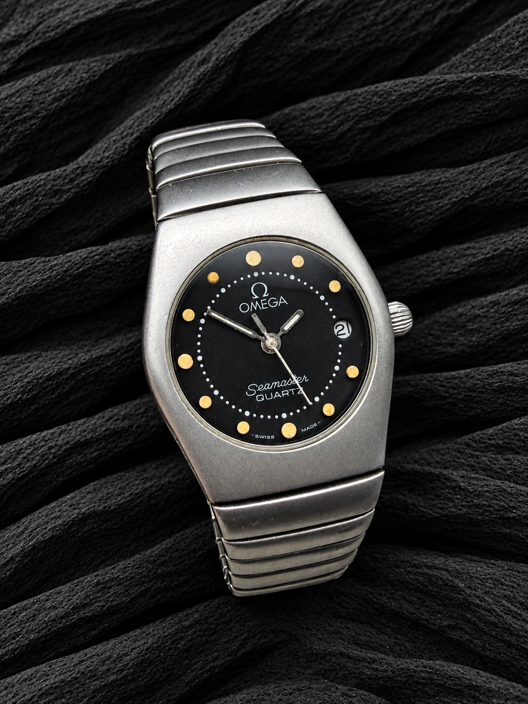 ORIGINAL 1984 OMEGA DAMEN SEAMASTER RECIFE OXIDIERTER STAHL 596.0061 796.0956