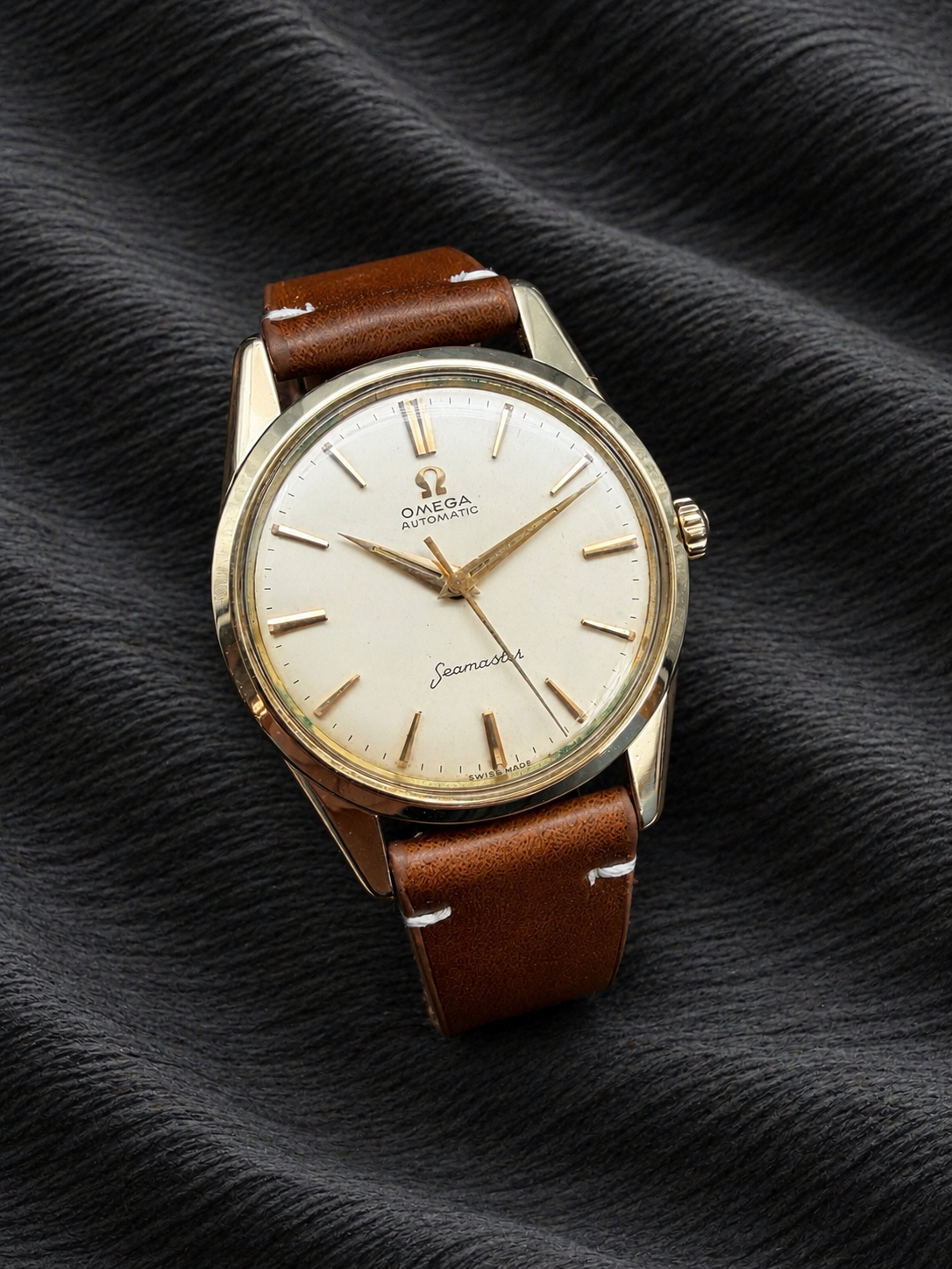 ORIGINAL 1960 OMEGA SEAMASTER AUTOMATIK 14700SC GELBGOLD CAL. 552 SCREWBACK UHR