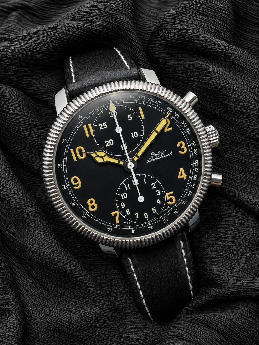 ORIGINAL DUBEY & SCHALDENBRAND PILOT FLIEGER CHRONOGRAPH AUTOMATIK EDELSTAHL