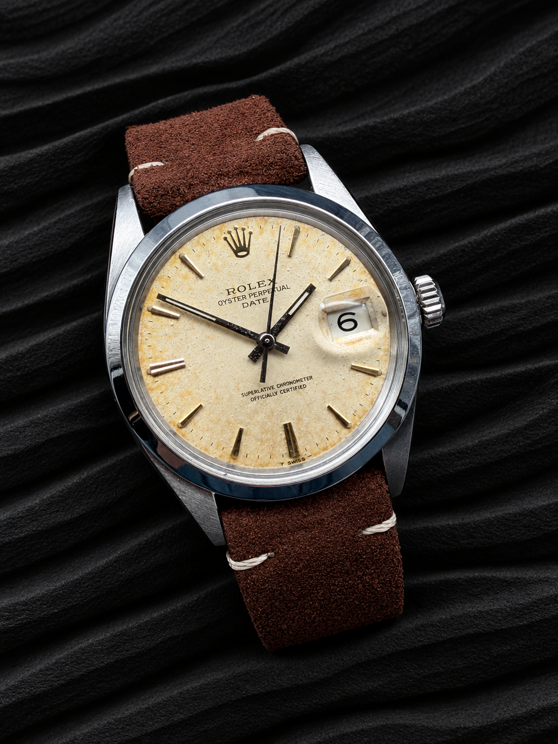 ORIGINAL 1969 ROLEX OYSTER PERPETUAL DATE 1500 HERRENUHR 34mm VINTAGE RARE DIAL