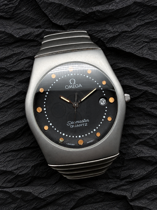ORIGINAL 1984 OMEGA SEAMASTER RECIFE OXIDIERTER STAHL 196.0292 396.0984 BLACK