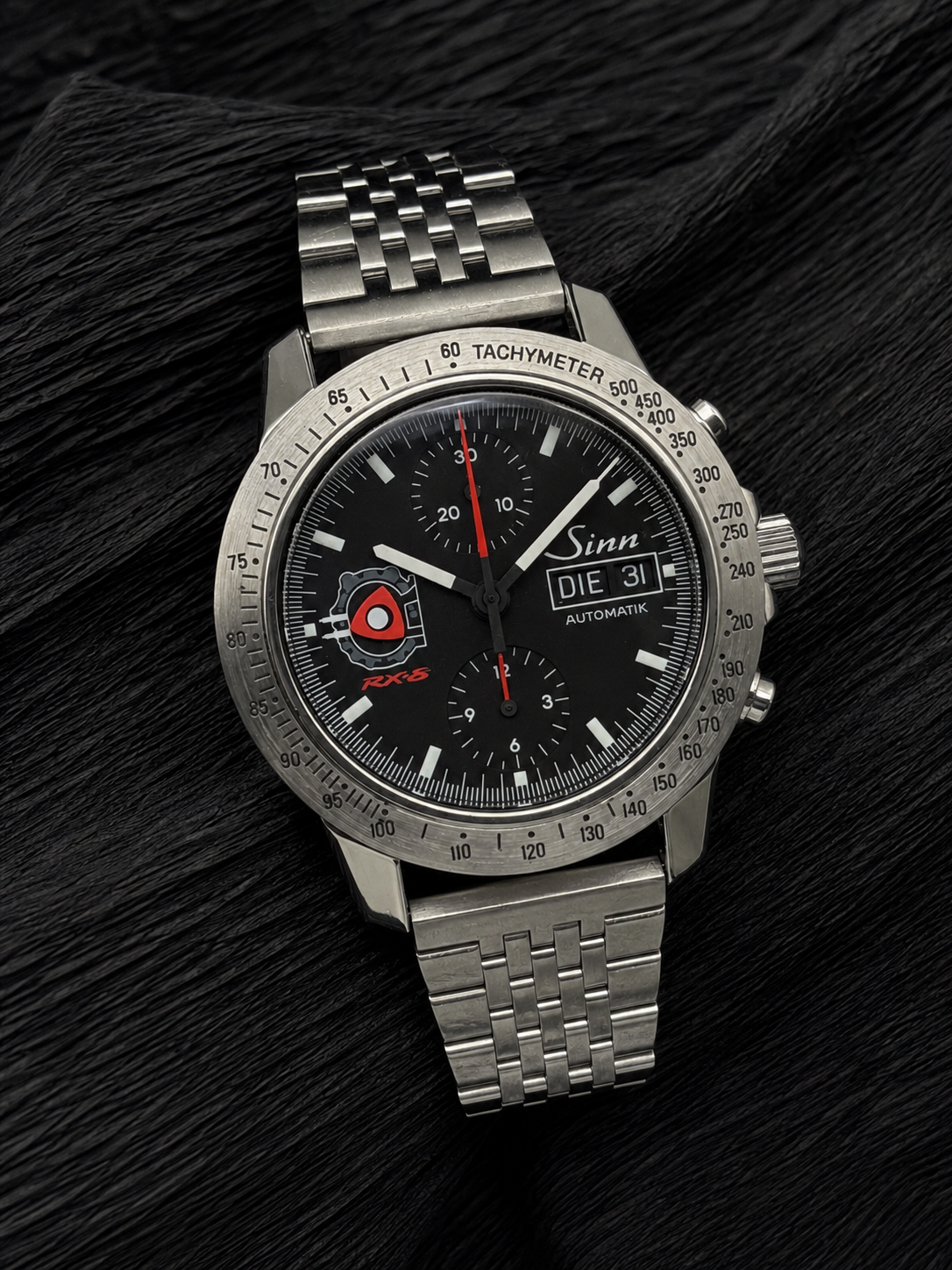 ORIGINAL SINN 303 MAZDA RX8 LIMITIERT 888 SONDERSERIE GLASBODEN CHRONOGRAPH DAY
