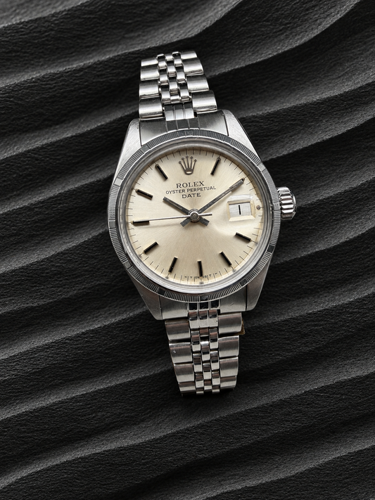 ORIGINAL ROLEX LADY DATE 26mm OYSTER PERPETUAL JUBILEE EDELSTAHL ENGINE TURNED
