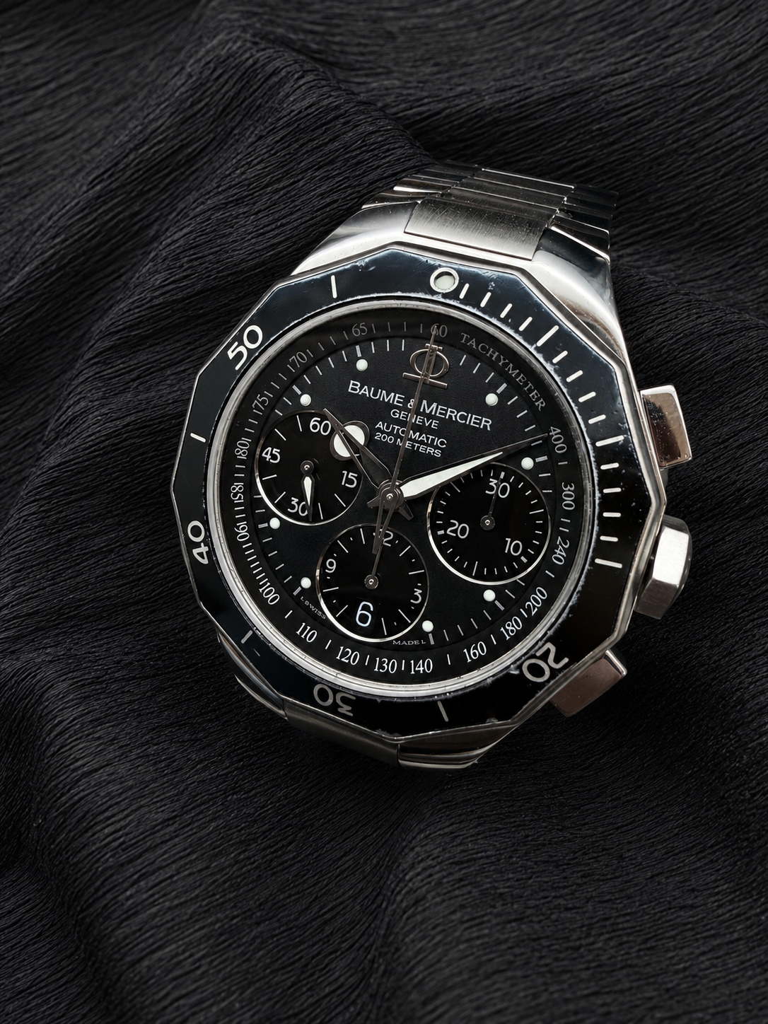 ORIGINAL BAUME & MERCIER RIVIERA AUTOMATIK CHRONOGRAPH EDELSTAHL TAUCHER 42mm