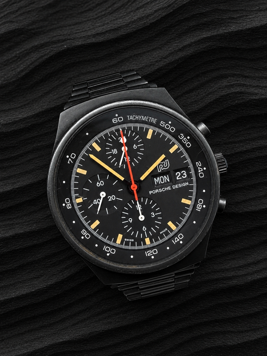 ORFINA PORSCHE DESIGN 7176 LEMANIA 5100 TOP GUN SCHWARZ BLACK NSA 1975 PVD + BOX