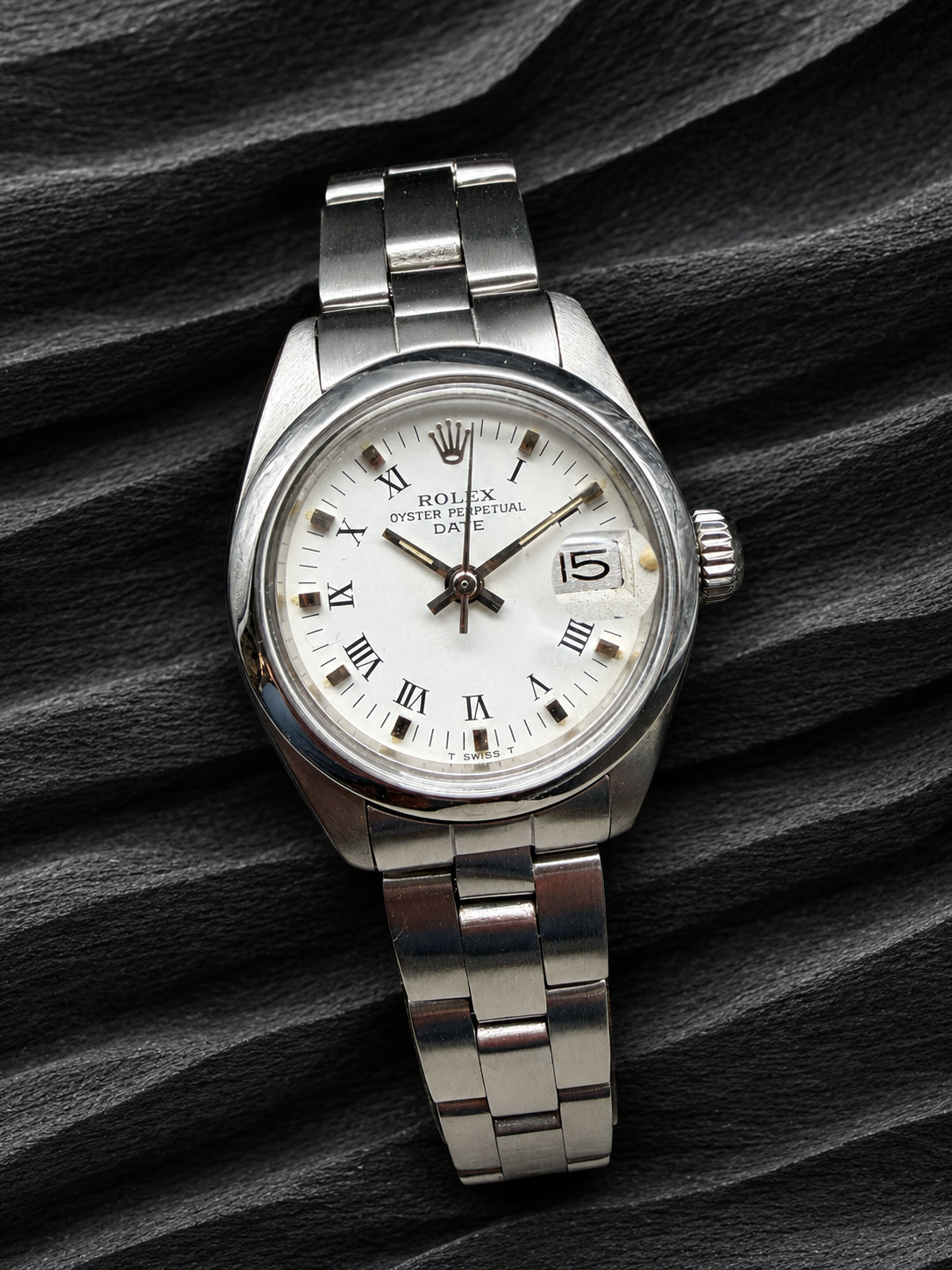 ORIGINAL ROLEX LADY DATE 26mm OYSTER PERPETUAL OYSTERBAND EDELSTAHL BUCKLEY DIAL