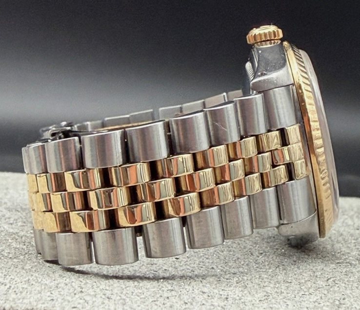 LUXUS ROLEX DATEJUST GELBGOLD STAHL AUTOMATIK 16233 JUBILEE SAPHIRGLAS DIAMANT