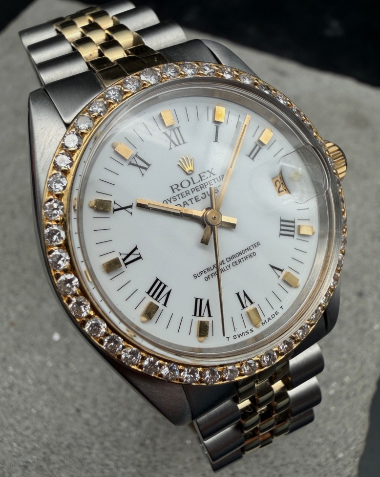 LUXUS ROLEX DATEJUST 31 MEDIUM GELBGOLD STAHL AUTOMATIK JUBILEE DIAMANTLÜNETTE