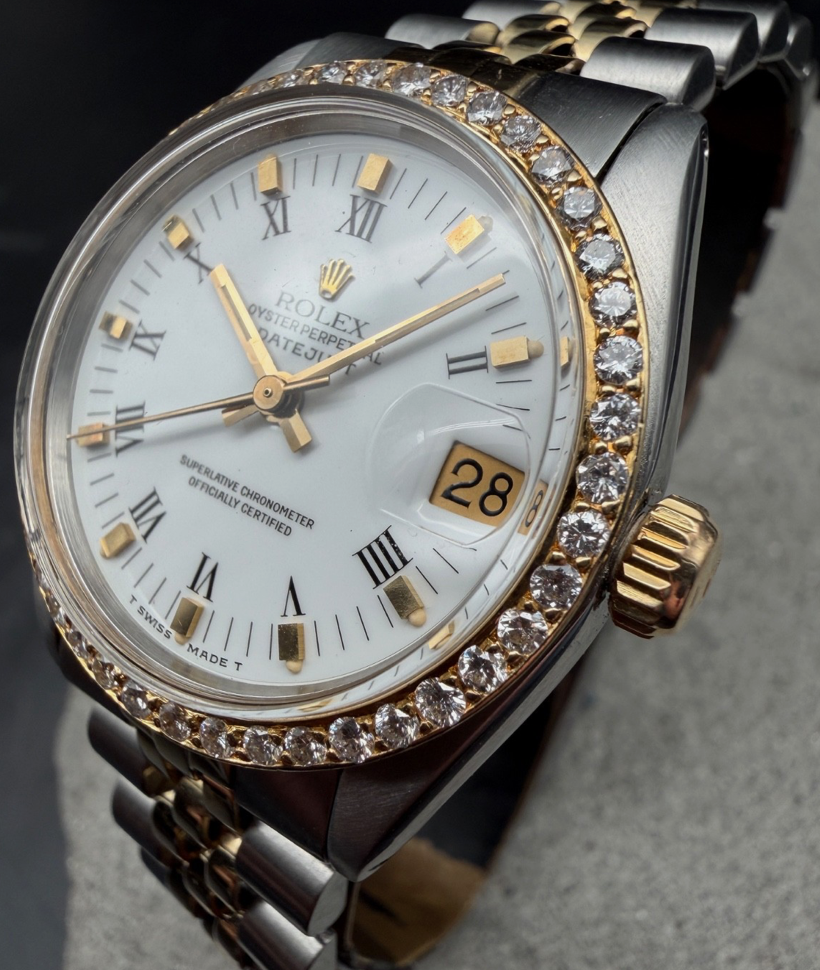 LUXUS ROLEX DATEJUST 31 MEDIUM GELBGOLD STAHL AUTOMATIK JUBILEE DIAMANTLÜNETTE