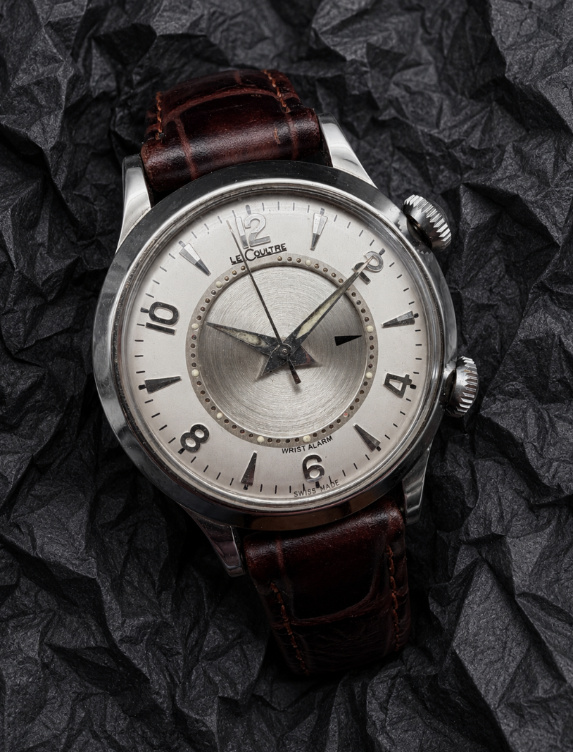 ORIGINAL JAEGER LE COULTRE MEMOVOX CAL.814 SCREWBACK 1960 WRIST ALARM DRESSWATCH