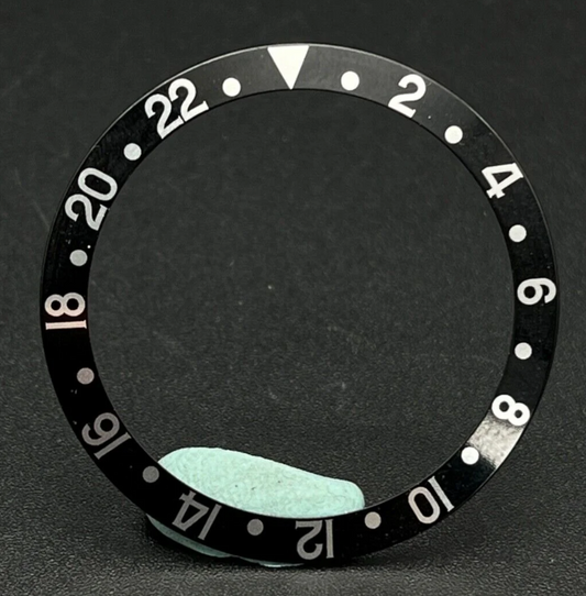 2x ROLEX GMT MASTER 16710 16700 16760 BLACK SERIF INSERT