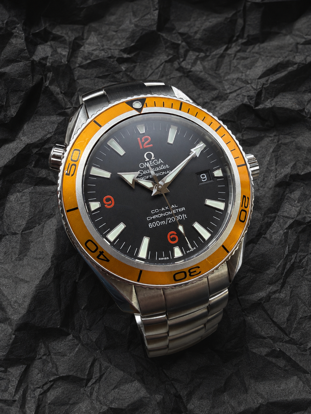 ORIGINAL OMEGA SEAMASTER PLANET 2209.50.00 OCEAN CO AXIAL ORANGE 42mm 600m DIVER