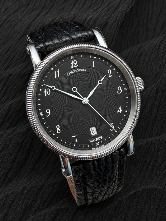 ORIGINAL 1997 CHRONOSWISS CH2823 KAIROS BLACK GUILLOCHE GLASBODEN DRESSWATCH