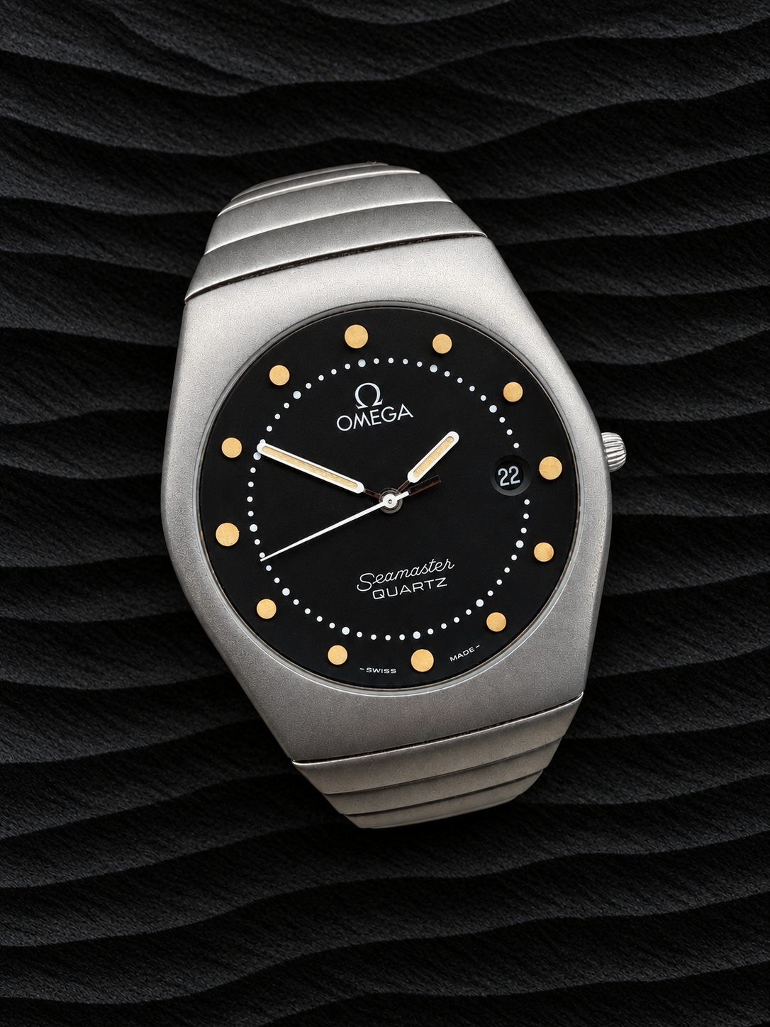 ORIGINAL 1984 OMEGA SEAMASTER RECIFE OXIDIERTER STAHL 196.0292 396.0984 BLACK