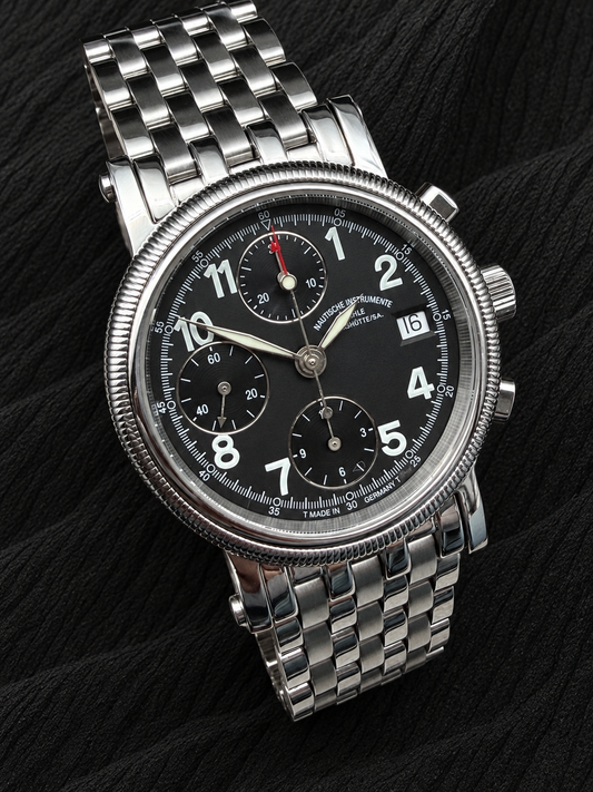 ORIGINAL MÜHLE GLASHÜTTE M1 CHRONOGRAPH II NAUTISCHE INSTRUMENTE GLASBODEN UHR