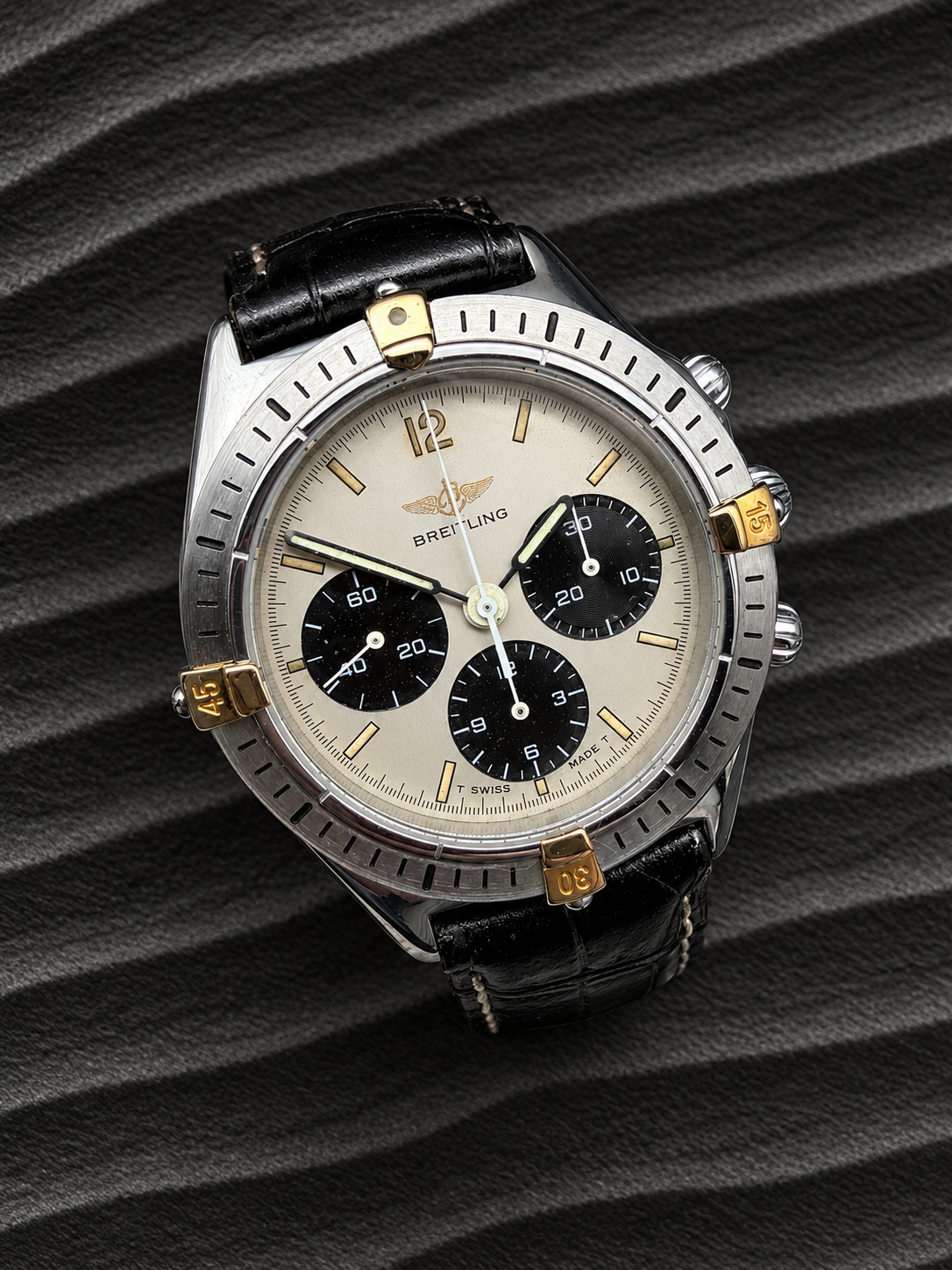 ORIGINAL BREITLING 80520 CALLISTO 36mm HANDAUFZUG CHRONOGRAPH STAHL / GOLD