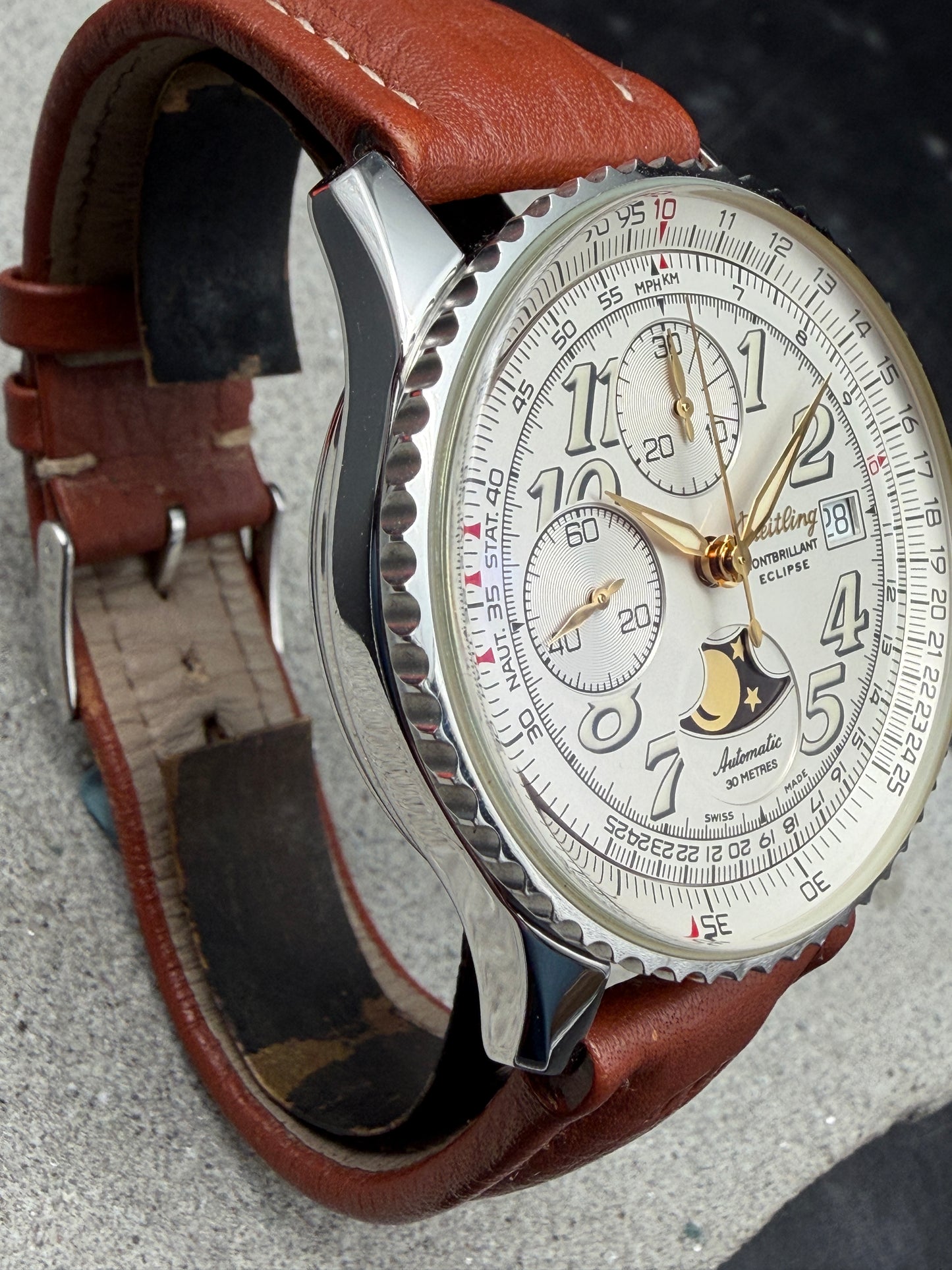 ORIGINAL BREITLING NAVITIMER ECLIPSE MONTBRILLANT A43040 CHRONOGRAPH MONDPHASE