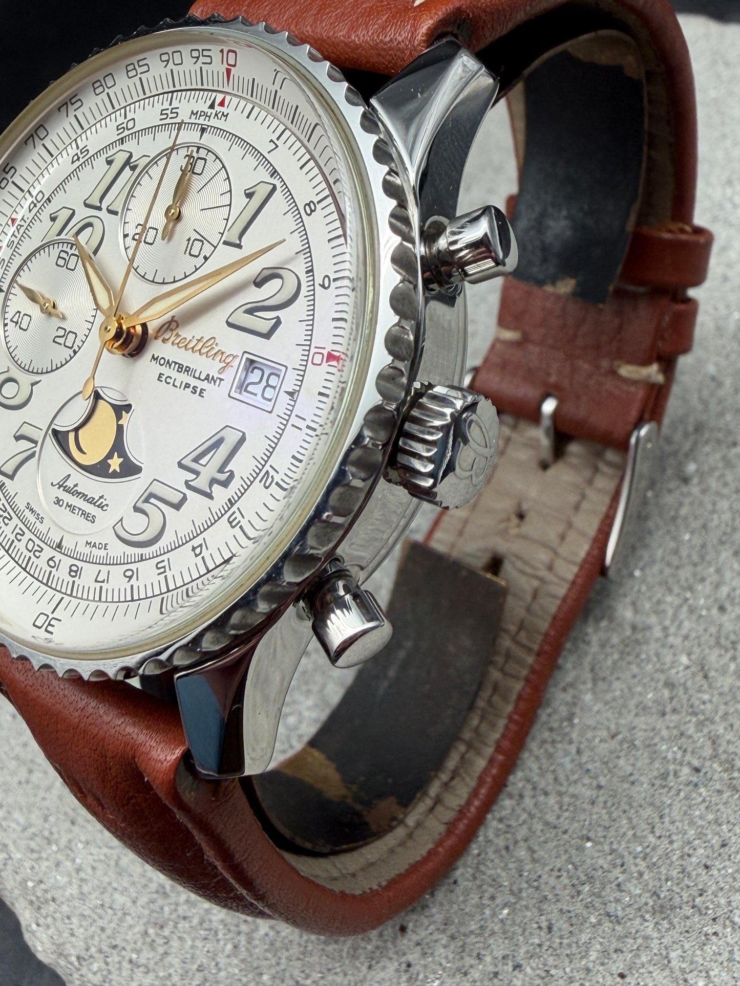 ORIGINAL BREITLING NAVITIMER ECLIPSE MONTBRILLANT A43040 CHRONOGRAPH MONDPHASE