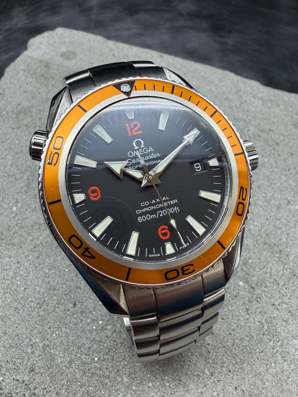 ORIGINAL OMEGA SEAMASTER PLANET 2209.50.00 OCEAN CO AXIAL ORANGE 42mm 600m DIVER