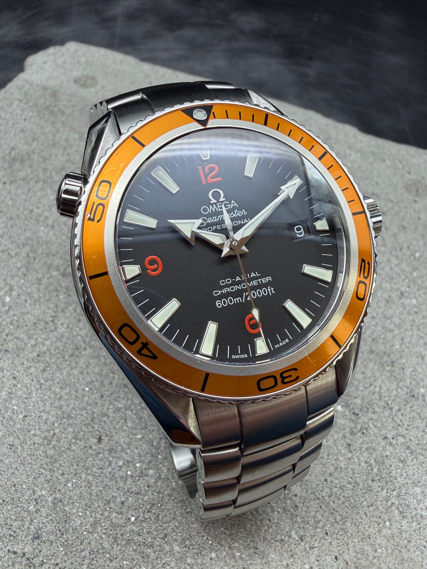 ORIGINAL OMEGA SEAMASTER PLANET 2209.50.00 OCEAN CO AXIAL ORANGE 42mm 600m DIVER