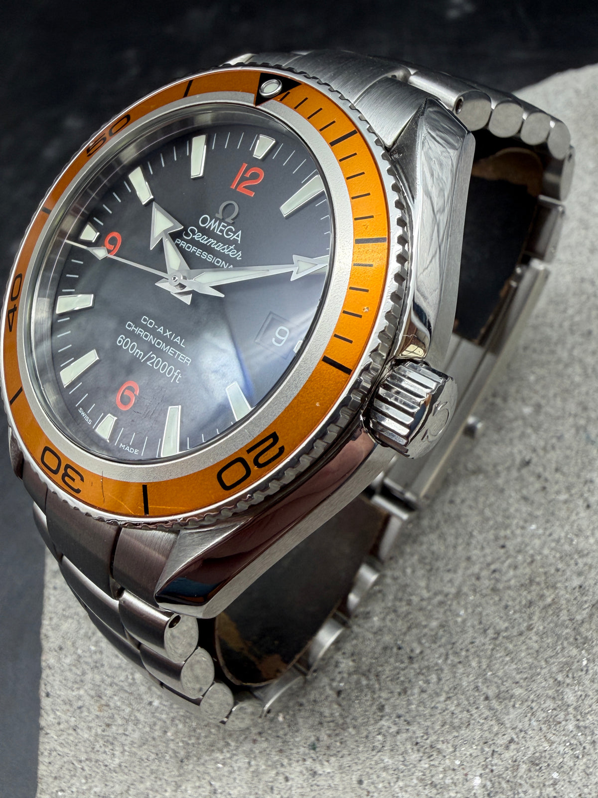 ORIGINAL OMEGA SEAMASTER PLANET 2209.50.00 OCEAN CO AXIAL ORANGE 42mm 600m DIVER