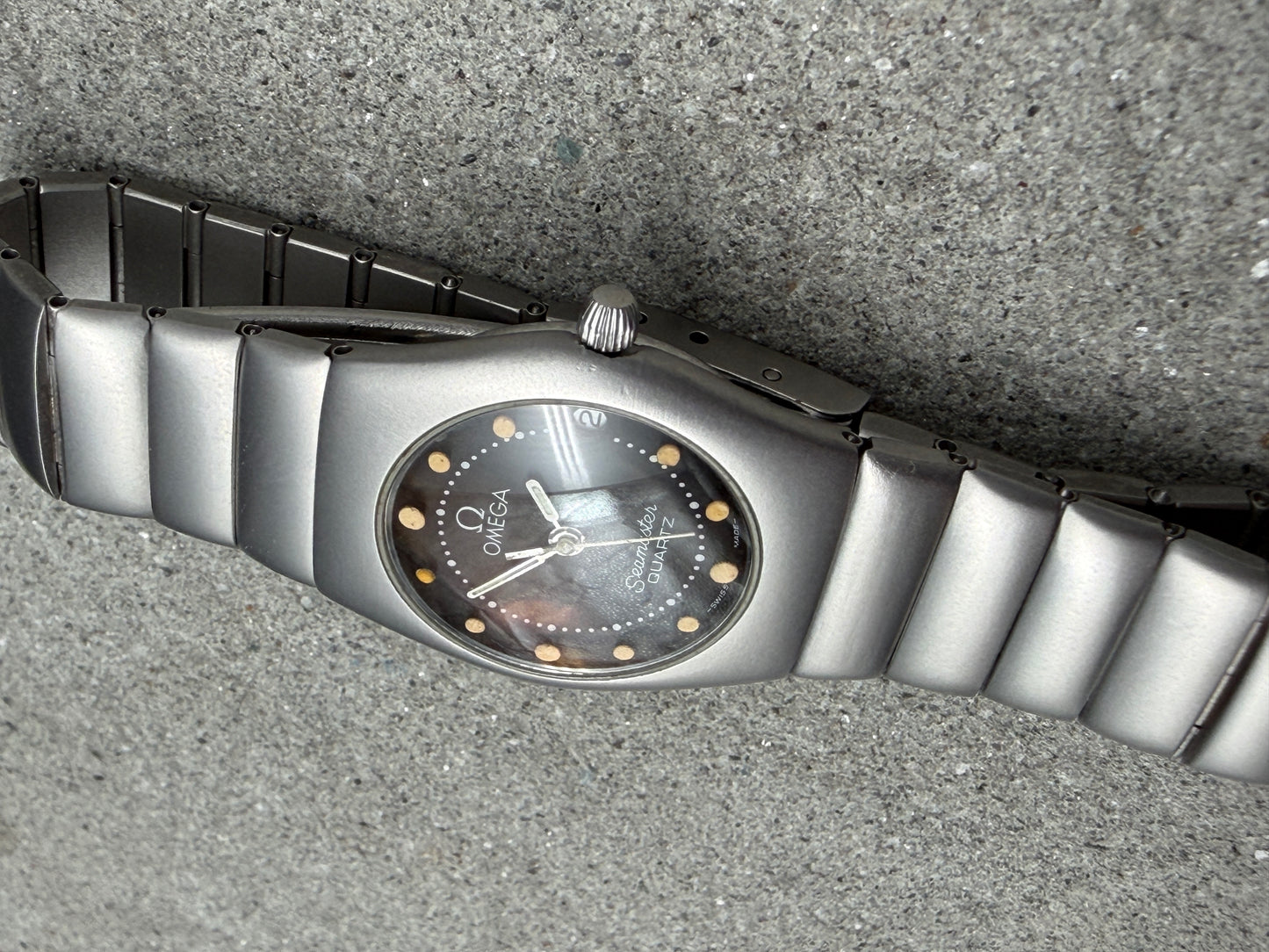 ORIGINAL 1984 OMEGA DAMEN SEAMASTER RECIFE OXIDIERTER STAHL 596.0061 796.0956