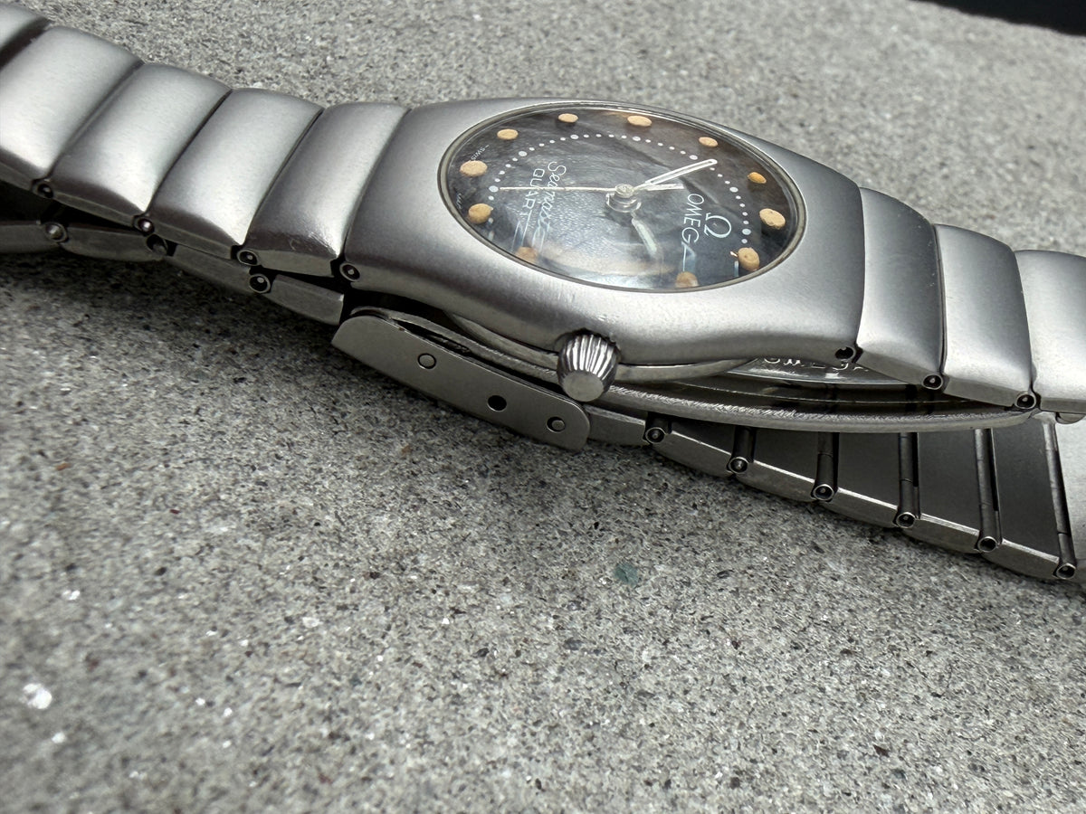 ORIGINAL 1984 OMEGA DAMEN SEAMASTER RECIFE OXIDIERTER STAHL 596.0061 796.0956