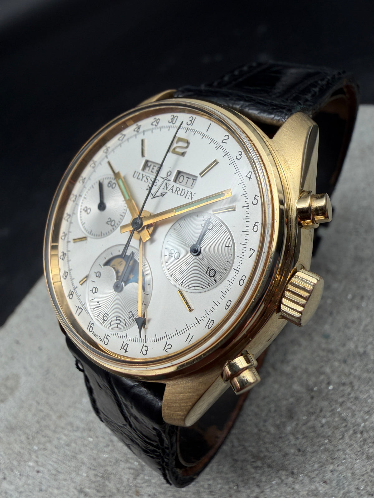 ORIGINAL ULYSSE NARDIN 4355J TRIPLE DATE MOONPHASE ANNUAL CALENDAR CHRONOGRAPH