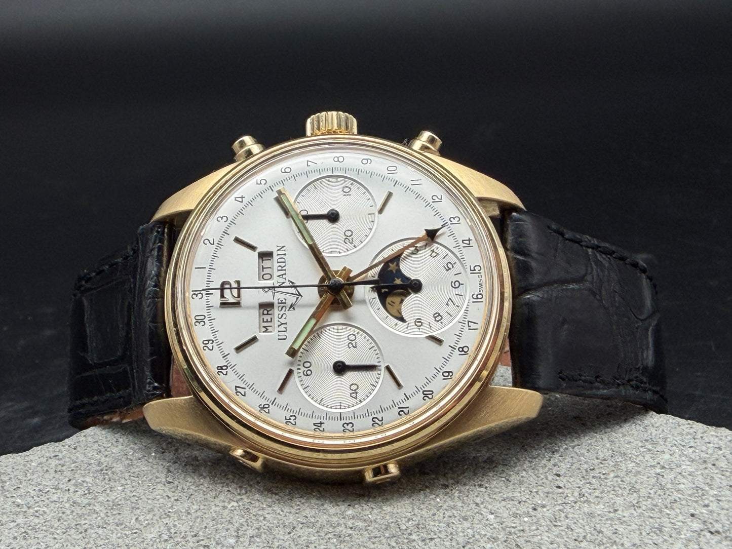 ORIGINAL ULYSSE NARDIN 4355J TRIPLE DATE MOONPHASE ANNUAL CALENDAR CHRONOGRAPH