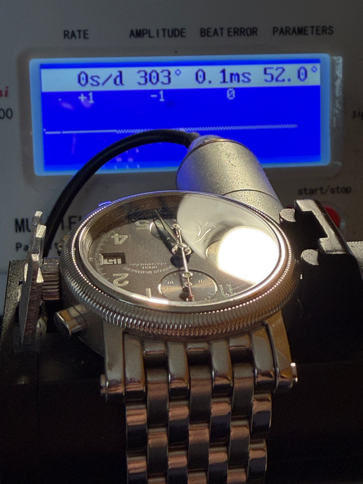 ORIGINAL MÜHLE GLASHÜTTE M1 CHRONOGRAPH II NAUTISCHE INSTRUMENTE GLASBODEN UHR