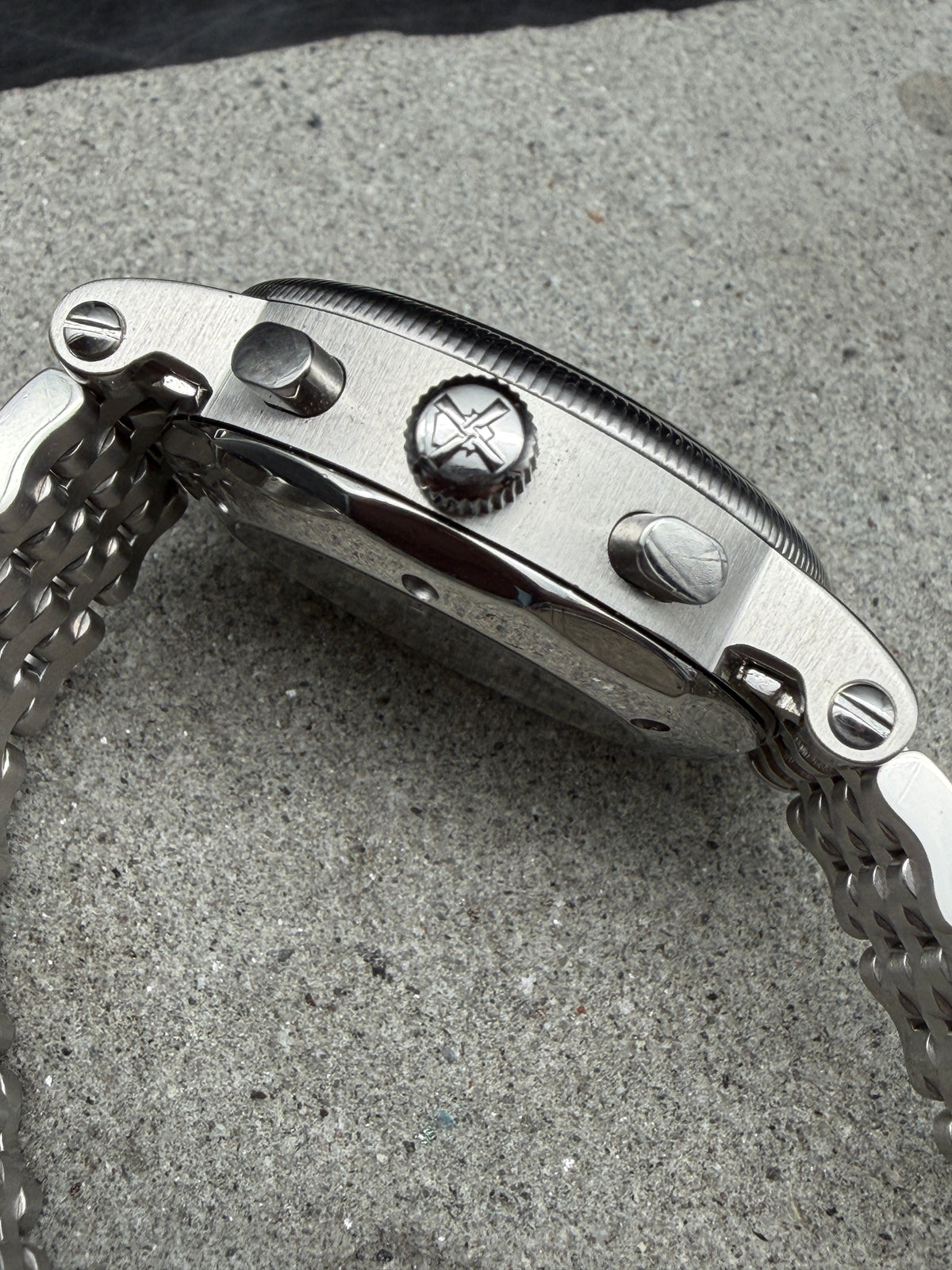 ORIGINAL MÜHLE GLASHÜTTE M1 CHRONOGRAPH II NAUTISCHE INSTRUMENTE GLASBODEN UHR