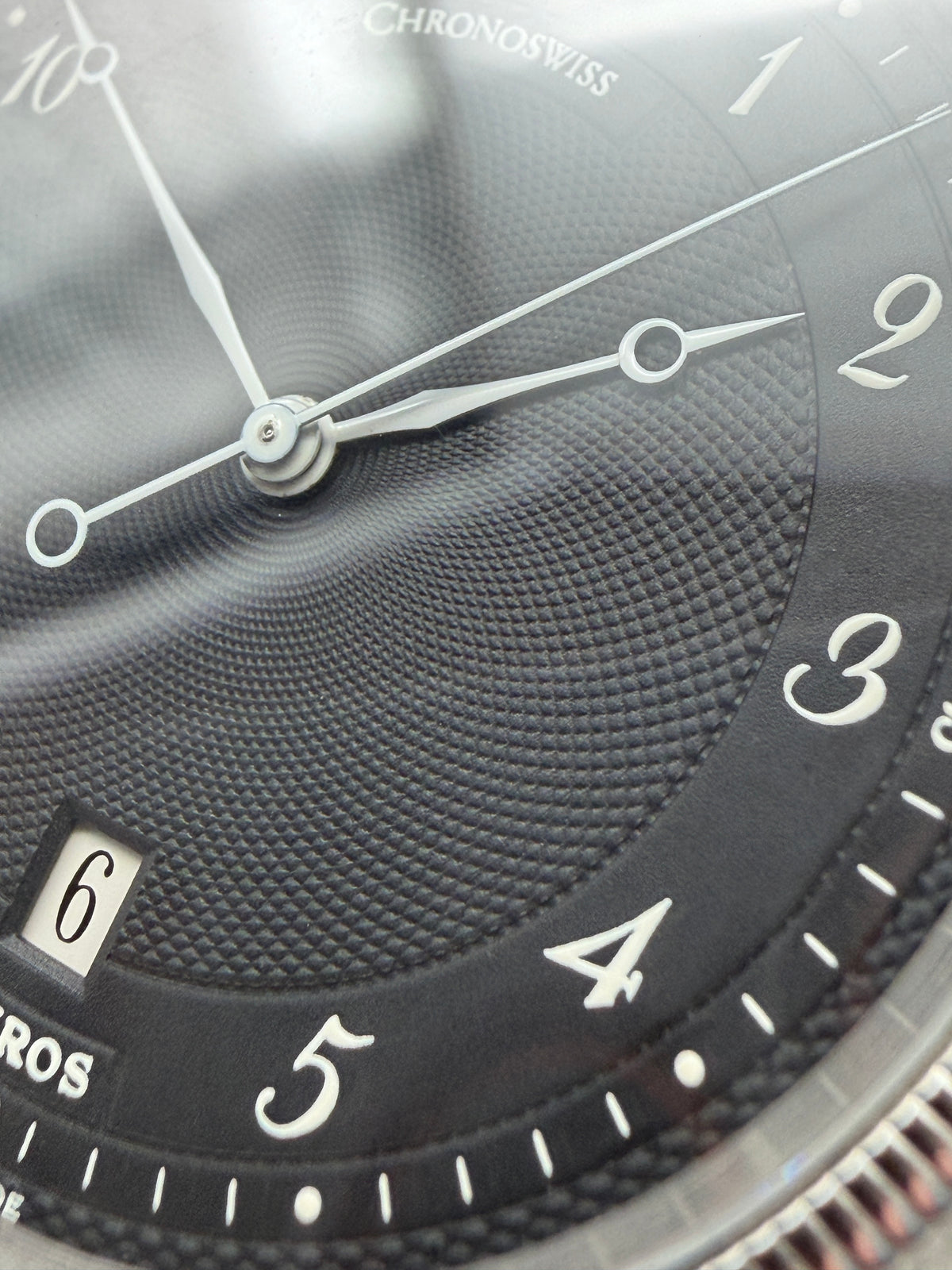 ORIGINAL 1997 CHRONOSWISS CH2823 KAIROS BLACK GUILLOCHE GLASBODEN DRESSWATCH