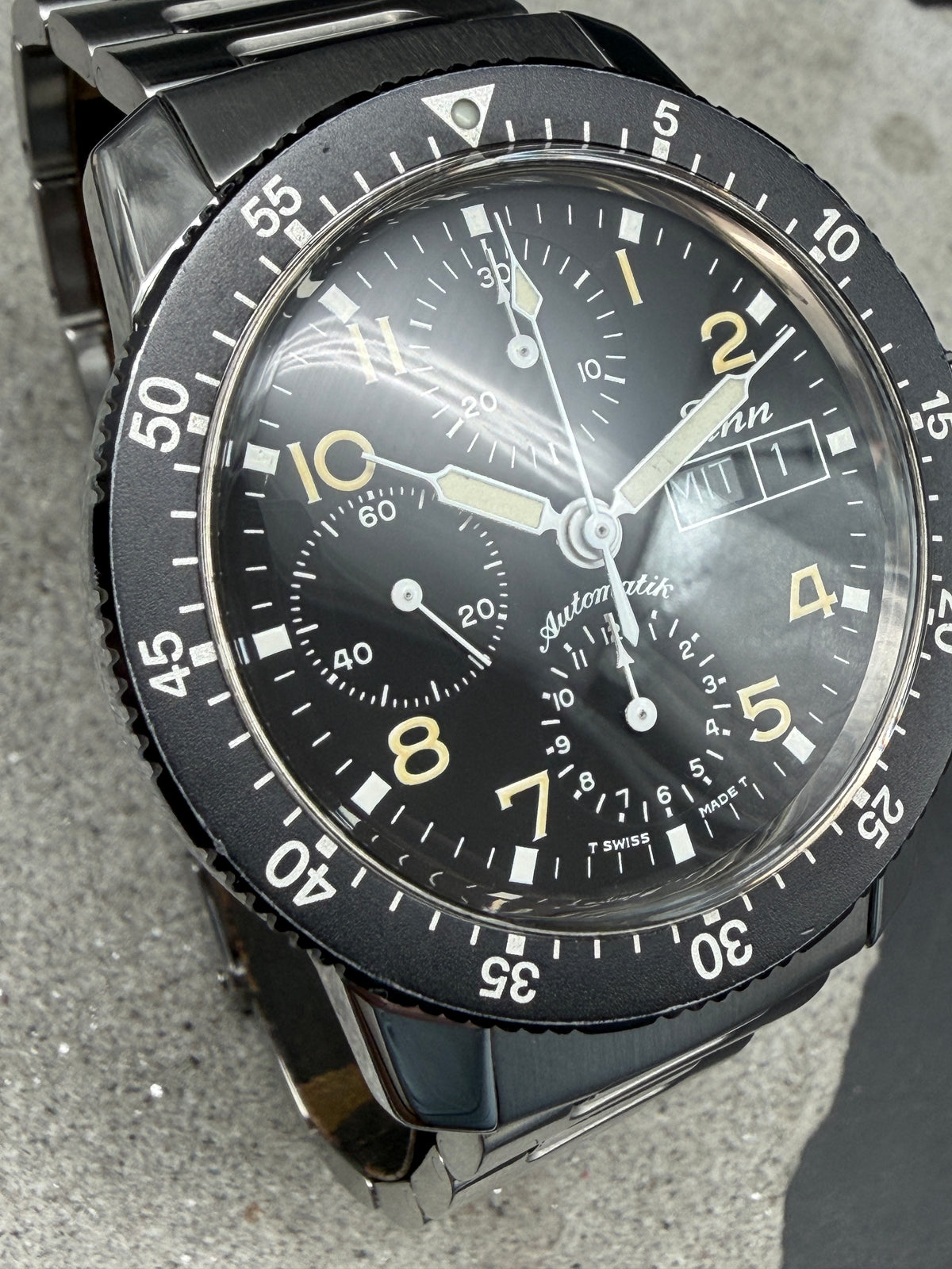 ORIGINAL 1997 SINN 103 St CHRONOGRAPH 41mm EDELSTAHL DAY DATE ACRYLGLAS PLEXY