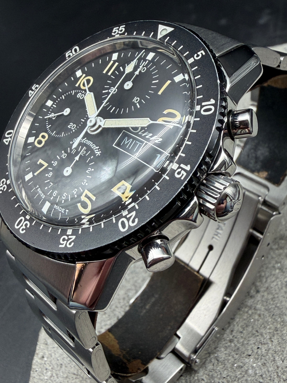 ORIGINAL 1997 SINN 103 St CHRONOGRAPH 41mm EDELSTAHL DAY DATE ACRYLGLAS PLEXY
