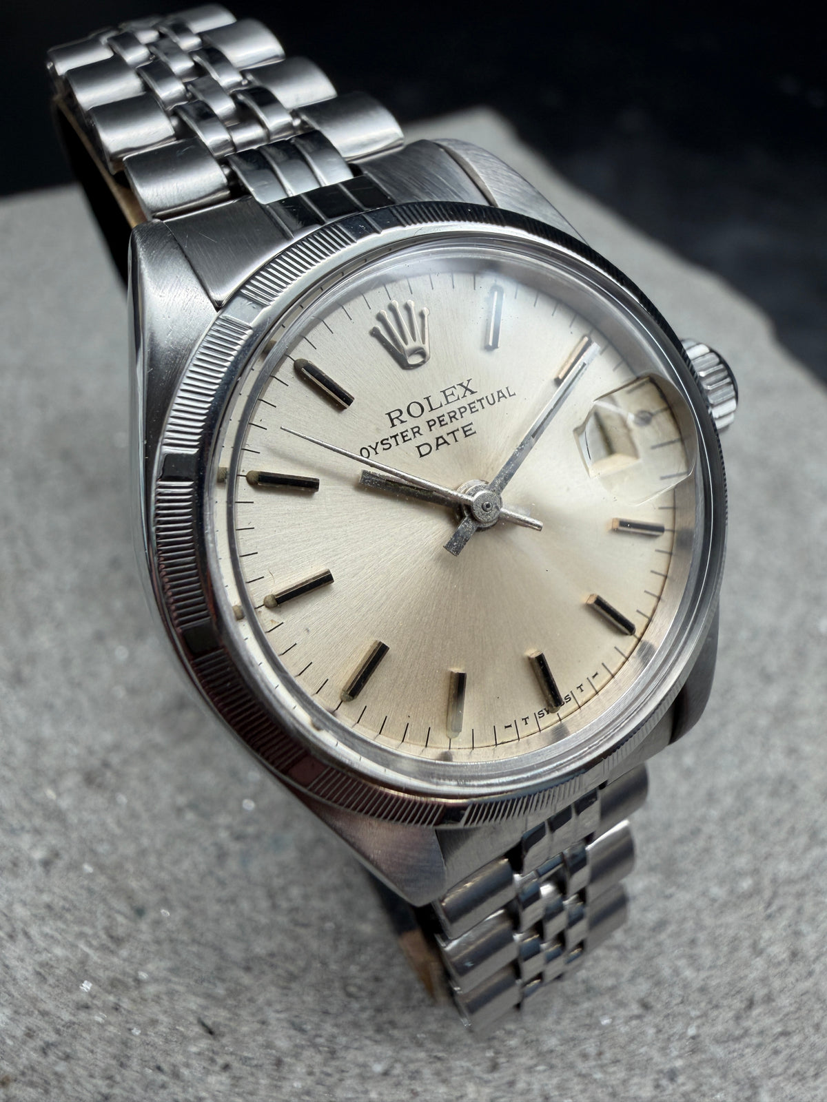 ORIGINAL ROLEX LADY DATE 26mm OYSTER PERPETUAL JUBILEE EDELSTAHL ENGINE TURNED