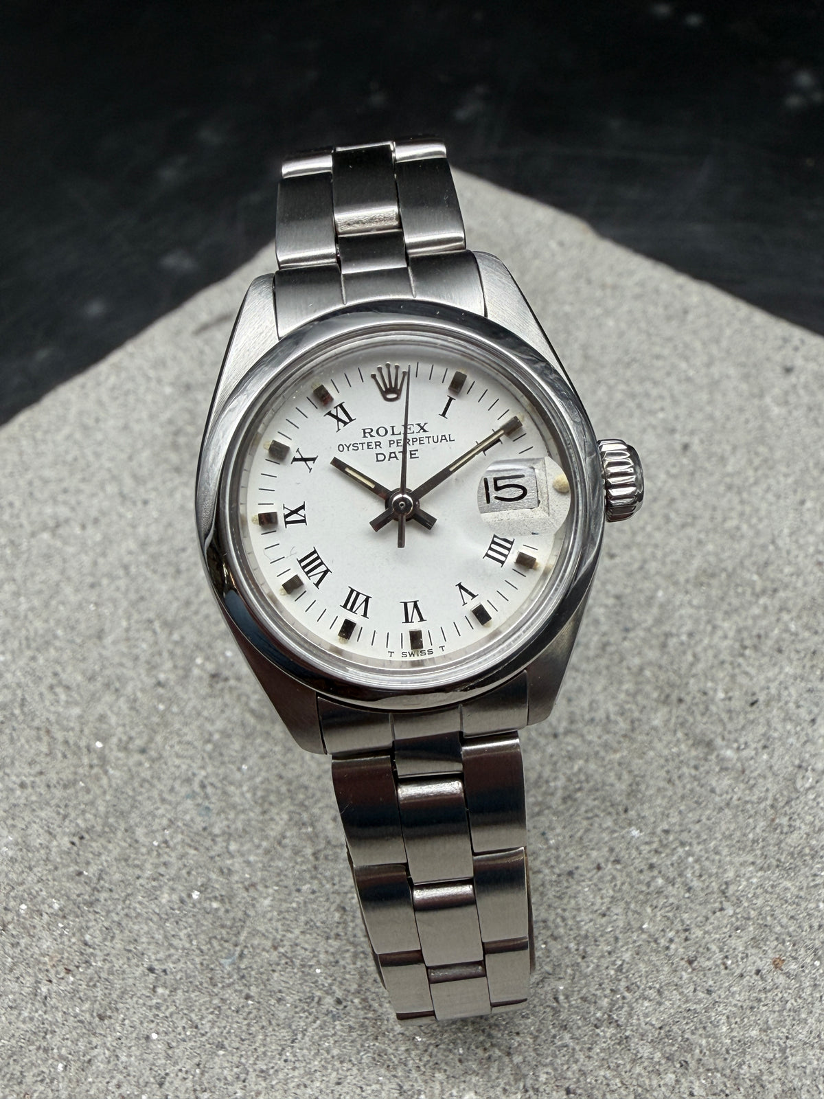 ORIGINAL ROLEX LADY DATE 26mm OYSTER PERPETUAL OYSTERBAND EDELSTAHL BUCKLEY DIAL