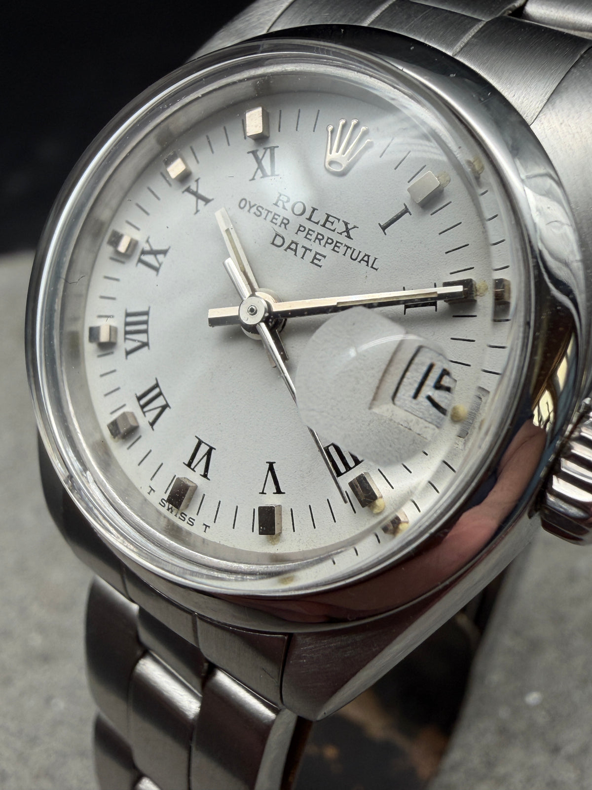 ORIGINAL ROLEX LADY DATE 26mm OYSTER PERPETUAL OYSTERBAND EDELSTAHL BUCKLEY DIAL